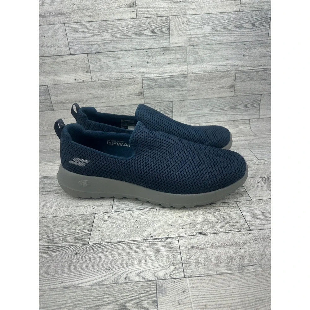 Skechers Go Walk Max Men Navy Grey Slip‎ On Walking Shoes 54600 Size 9.5